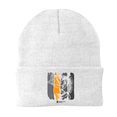 Fishing Grunge Bars Embroidered Beanie